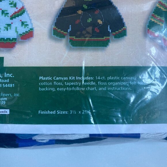 Herrschners Ugly Sweaters Cross Stitch Ornament Kit Set Of 2 Make 16 Total XMas - Picture 10 of 14